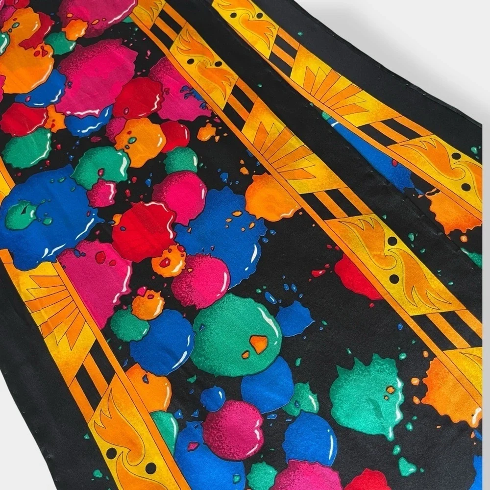 Rush Limbaugh Silk Scarf No Boundaries Paint Splatter Abstract